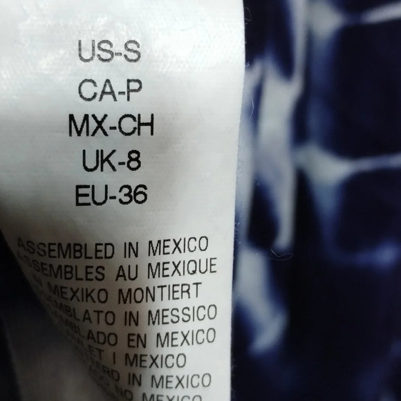 Sperry Tie Dye Swim Coverup Navy White size Small Ladderback Racerback Flowy - Picture 4 of 6